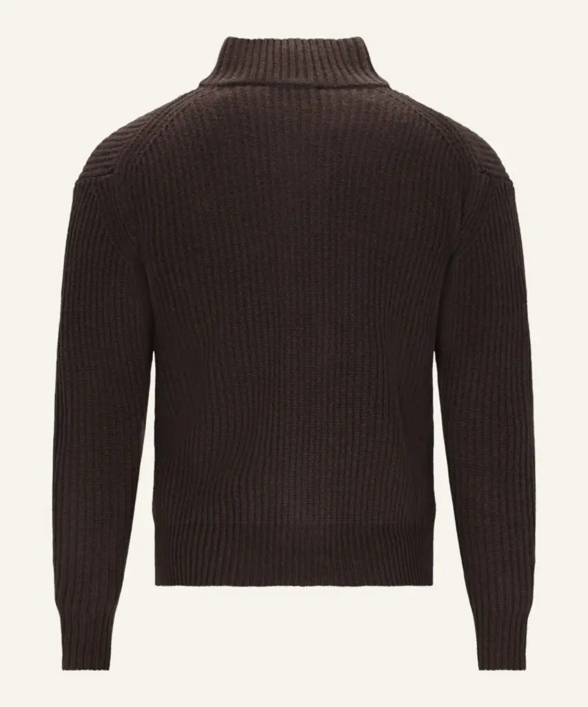 ALPINE RIBBED ZIPPER VEST - 200 BROWN_2.webp