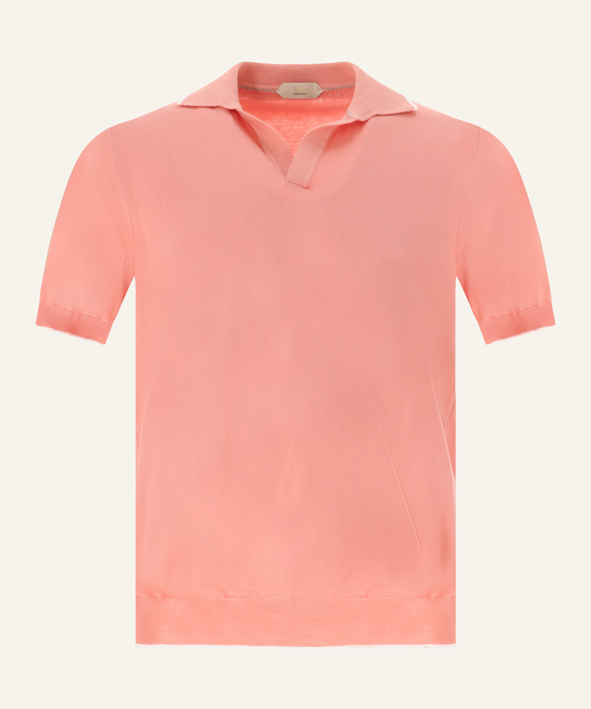 BUTTONLESS POLO TRIM-SAUMON