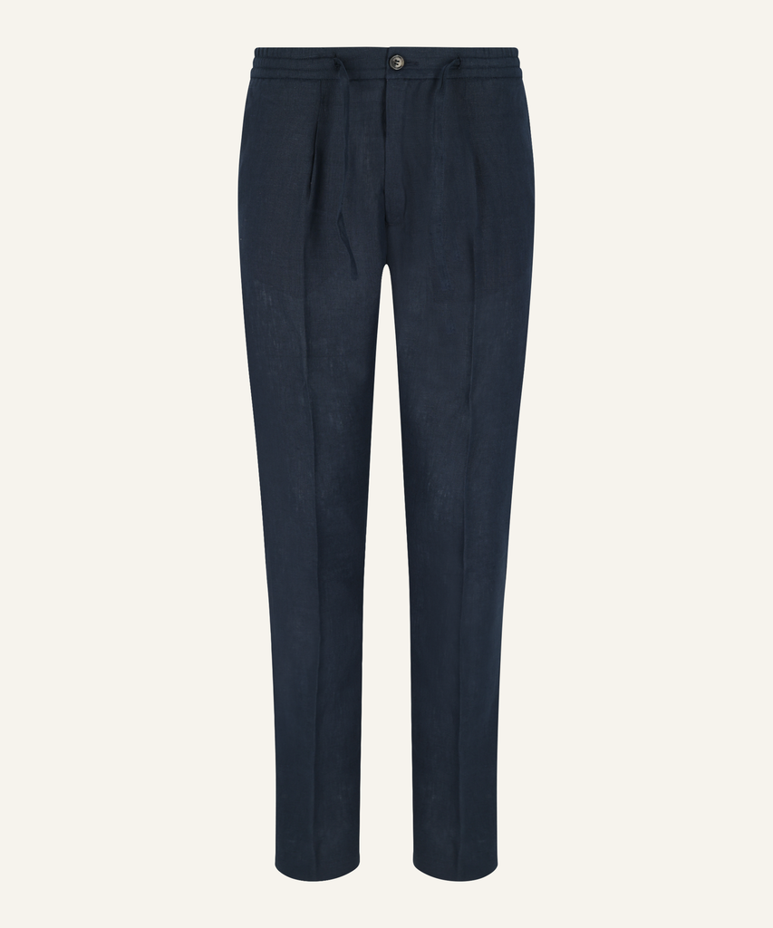 SEASIDE TROUSSERS LINEN-NAVY