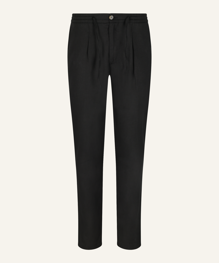 SEASIDE TROUSSERS LINEN-BLACK