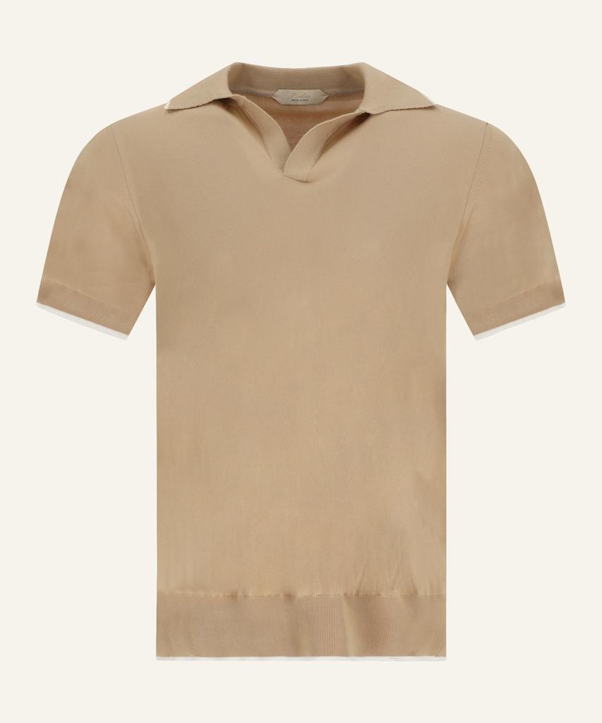 BUTTONLESS POLO TRIMBEIGE BEIGE