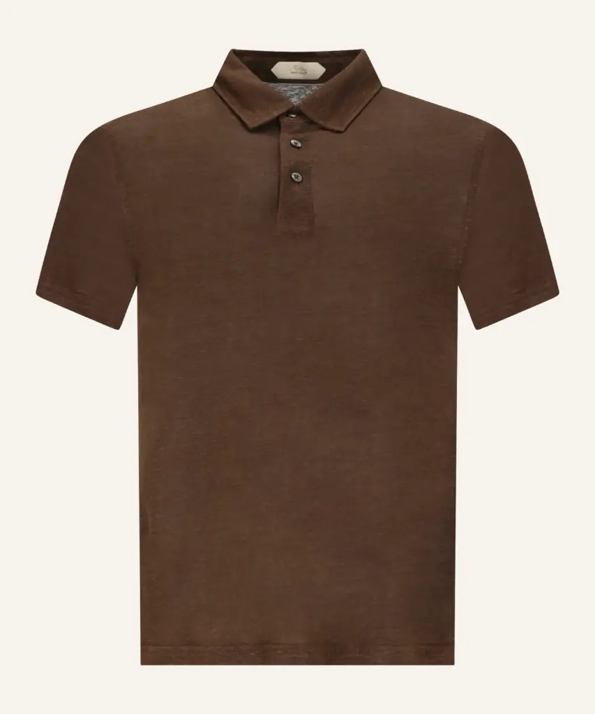 POLO SHIRT LINEN-CHOCOLAT 
