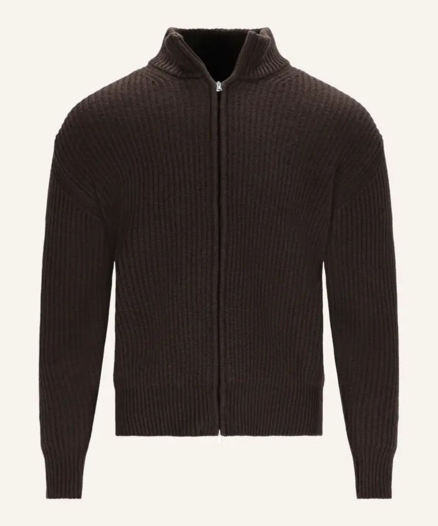ALPINE RIBBED ZIPPER VEST-200 BROWN 