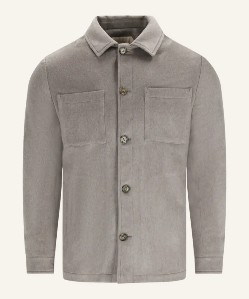 CASHMERE BLEND OVERSHIRT-026 SEPIA TAUPE 