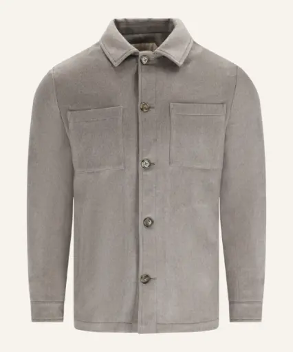CASHMERE BLEND OVERSHIRT-026 SEPIA TAUPE